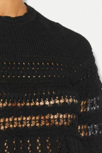Top corto in maglia all’uncinetto Frizy