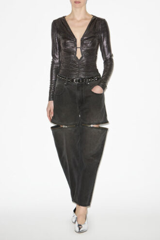 Top drappeggiato metallizzato Buffy