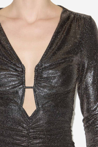 Top drappeggiato metallizzato Buffy