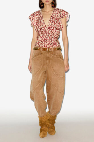 Top fluido Lonea con motivo jacquard