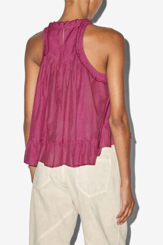 Top in cotone arricciato Carlee
