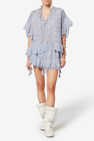 Top in cotone e pizzo floreale stile caftano Payton