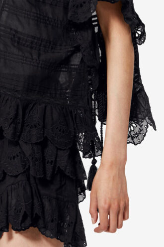 Top in cotone e pizzo floreale stile caftano Payton