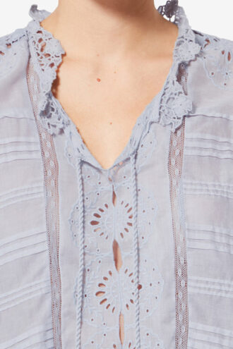 Top in cotone e pizzo floreale stile caftano Payton