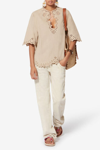 Top in cotone traforato stile tunica Shana