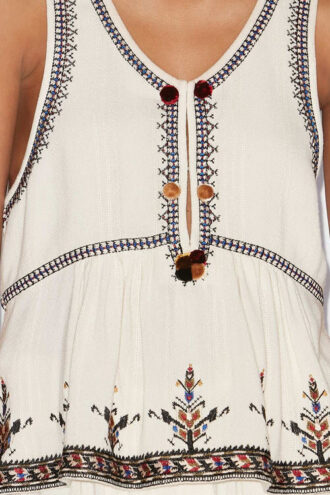Top in garza ricamato Kourtney