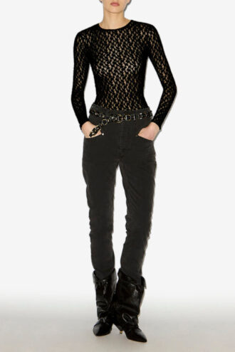 Top in pizzo a maniche lunghe Gaelle