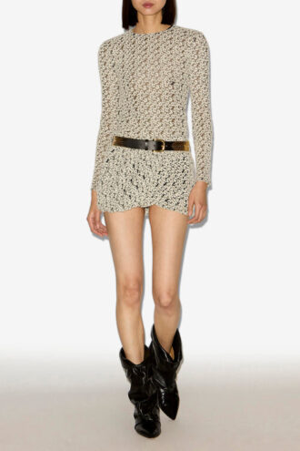 Top in tulle ricamato Soline