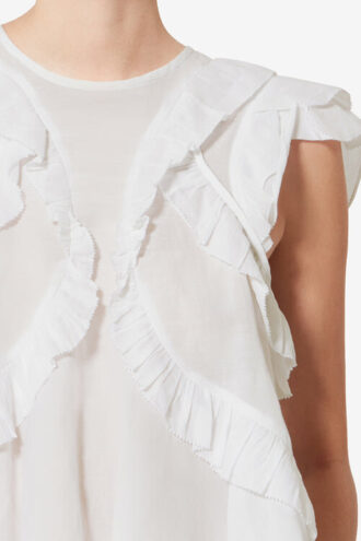 Top in voile di cotone con volant Nalou